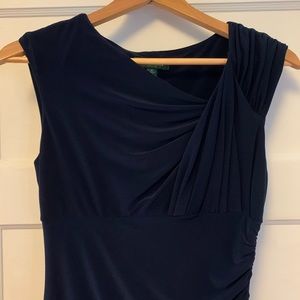 Navy bodycon ruched dress